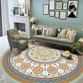 Avtoit | Ethnic Multicolor Floral Rug Synthetic Pearls Rug Non-Slip Backing Pet-Friendly Machine Washable Rug for Large Room