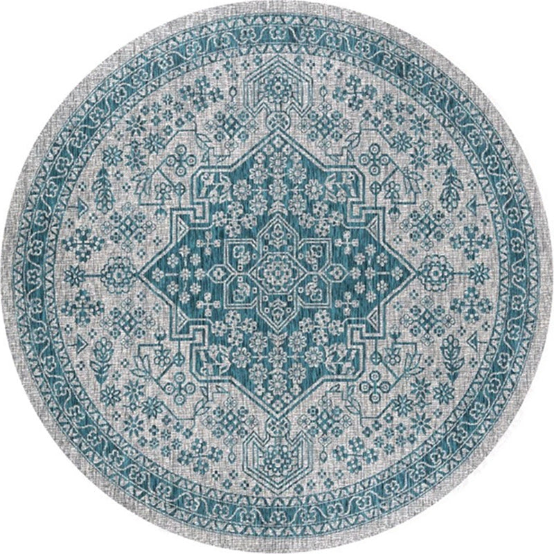 Avtoit | Ethnic Multicolor Floral Rug Synthetic Pearls Rug Non-Slip Backing Pet-Friendly Machine Washable Rug for Large Room