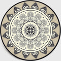 Avtoit | Moroccan Style Sunflower Rug Gray-Black Synthetic Rug Washable Non-Slip Backing Stain-Resistant Rug for Family Room