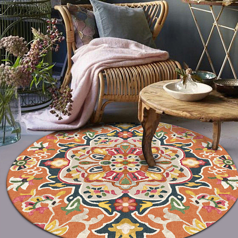 Avtoit | Classic Moroccan Indoor Carpet multicolored floral rug non-slip machine washable stain-resistant rug for the living room