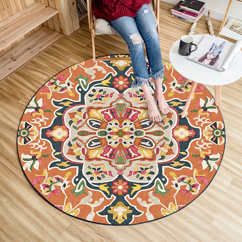 Avtoit | Classic Moroccan Indoor Carpet multicolored floral rug non-slip machine washable stain-resistant rug for the living room