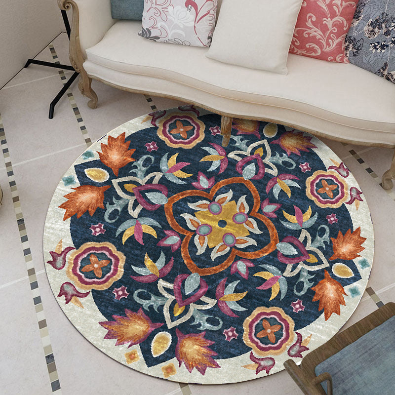 Avtoit | Classic Moroccan Indoor Carpet multicolored floral rug non-slip machine washable stain-resistant rug for the living room