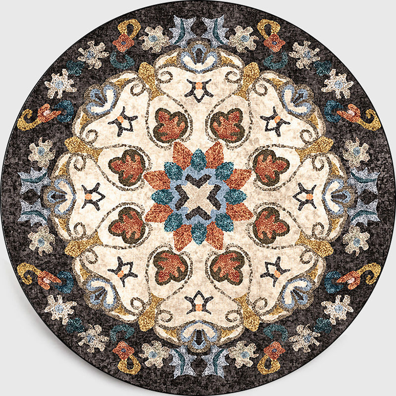 Avtoit | Classic Moroccan Indoor Carpet multicolored floral rug non-slip machine washable stain-resistant rug for the living room