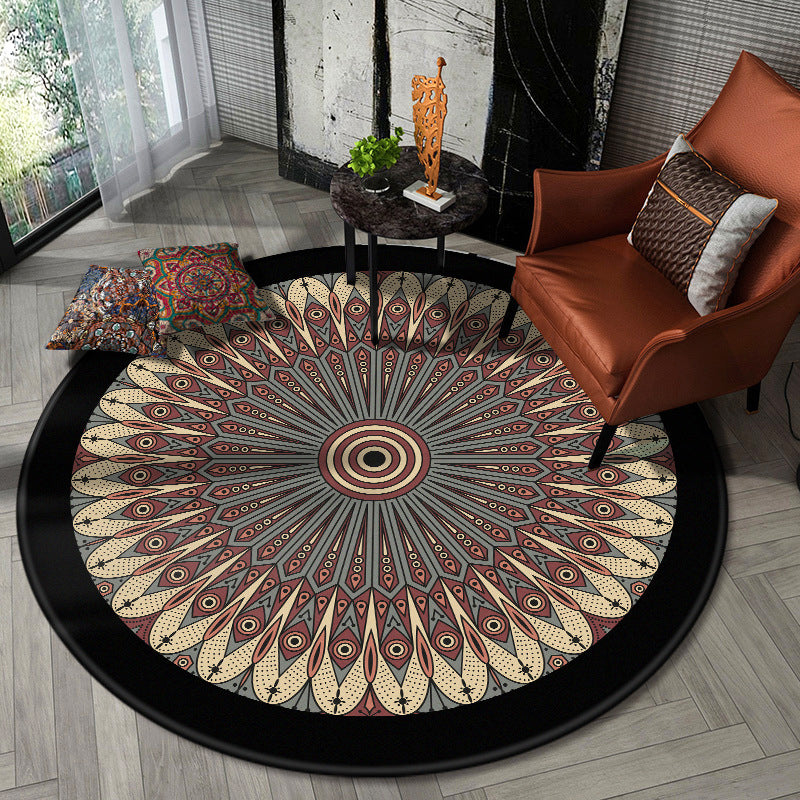 Avtoit | Nostalgic Multicolor Tribeprint Carpet Polypropylene Moroccan Carpet Pet Friendly Stain Resistant Non-Slip Carpet for Large Room