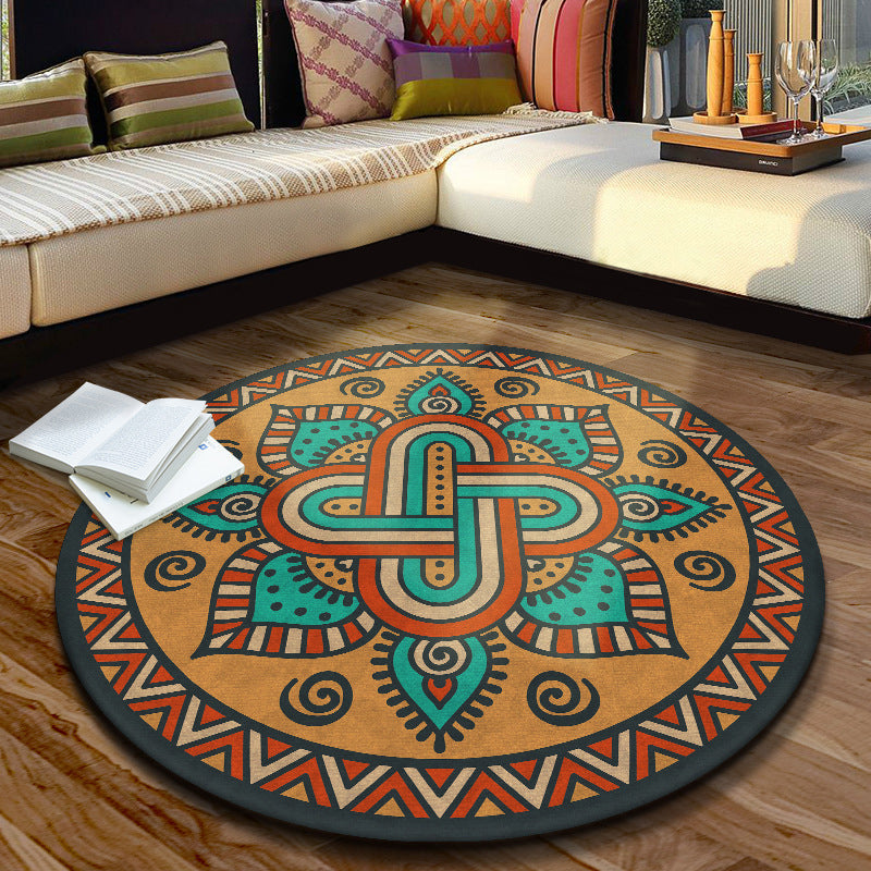 Avtoit | Multicolored Moroccan rug Synthetic floral pattern rug with non-slip backing stain-resistant machine washable rug for the dining room