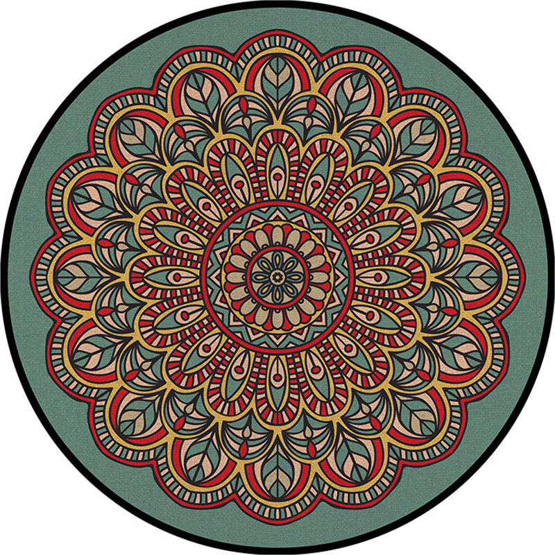 Avtoit | Multicolored Moroccan rug Synthetic floral pattern rug with non-slip backing stain-resistant machine washable rug for the dining room