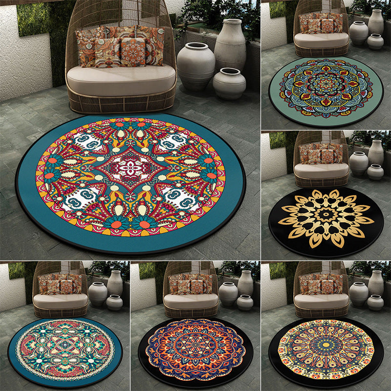 Avtoit | Moroccan symmetrical pattern rug multicolored polyester rug machine washable non-slip pet-friendly rug for living room