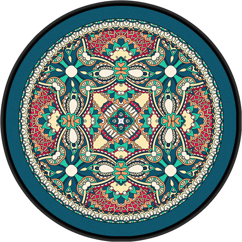 Avtoit | Moroccan symmetrical pattern rug multicolored polyester rug machine washable non-slip pet-friendly rug for living room