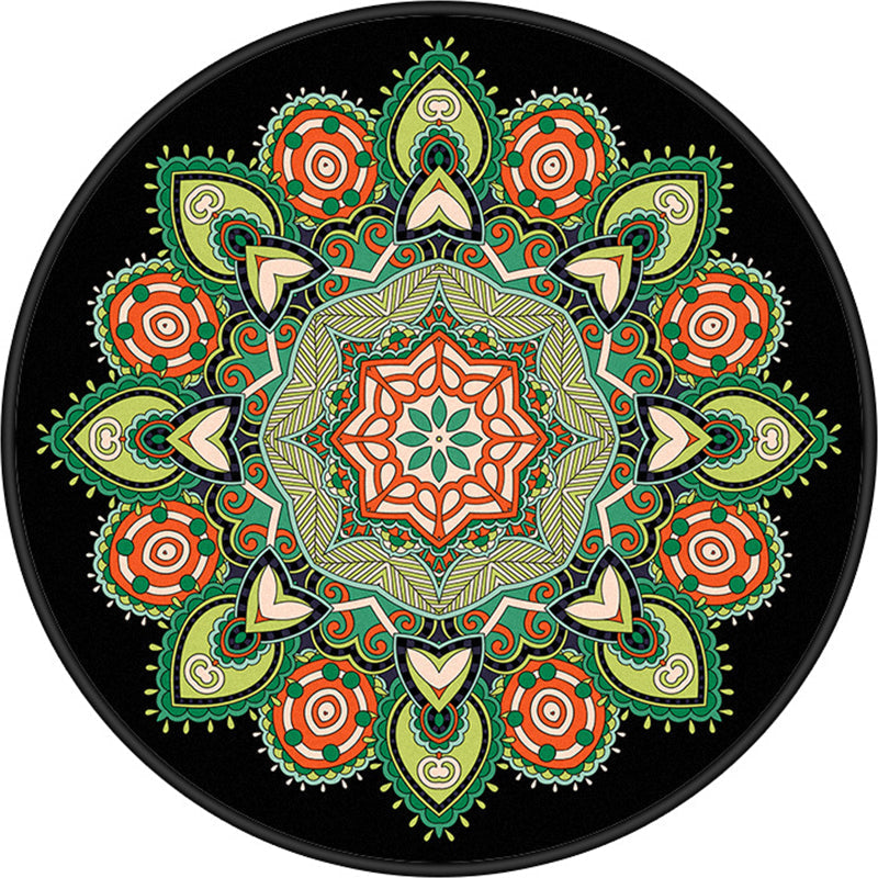 Avtoit | Tribal Mandala Indoor Rug Multicolored Moroccan Rug Synthetic Non-Slip Stain Resistant Pet Friendly Rug for Room