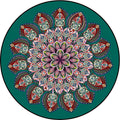 Avtoit | Ethical Moroccan Style Rug Multicolored Flower Rug Pet Friendly Anti-Slip Stain Resistant Rug for Living Room