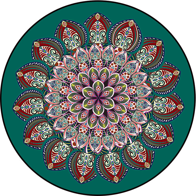 Avtoit | Ethical Moroccan Style Rug Multicolored Flower Rug Pet Friendly Anti-Slip Stain Resistant Rug for Living Room