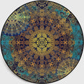 Avtoit | Weathered Floral Pattern Rug Weathered Blue-Yellow Moroccan Rug Polyester Washable Non-Slip Floor Stain Resistant Rug for Home