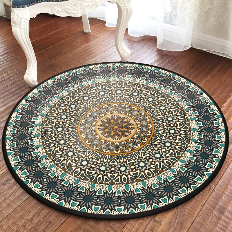 Avtoit | Traditional Multicolored Moroccan Carpet Polypropylene Mandala Area Rug Non-Slip Machine Washable Stain Resistant Rug for Rome