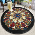Avtoit | Colorful Mandala Carpet Polyester Turkish Indoor Carpet Non-Slip Back Machine Washable Pet-Friendly Rug for Seating Area