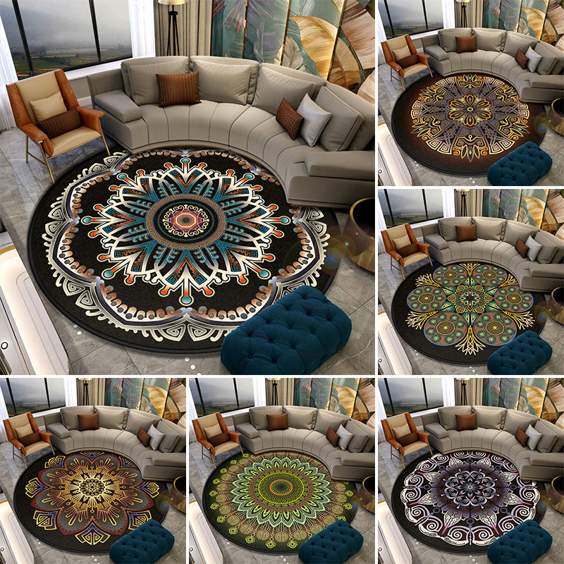 Avtoit | Turkish Style Living Room Carpet Colorful Flower Carpet Synthetic Pet-Friendly Machine Washable Non-Slip Carpet