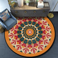 Avtoit | Turkish Mandala Rug Multicolor Synthetic Rug Washable Pet Friendly Non-Slip Back Rug for Living Room