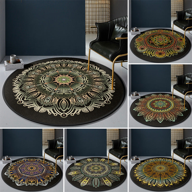 Avtoit | Persian Bedroom Rug Multicolor Tribal Floral Rug Polyester Stain Resistant Non-Slip Back Washable Area Rug