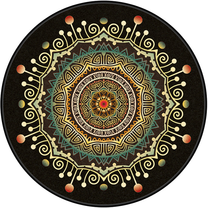 Avtoit | Persian Bedroom Rug Multicolor Tribal Floral Rug Polyester Stain Resistant Non-Slip Back Washable Area Rug