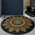 Avtoit | Persian Bedroom Rug Multicolor Tribal Floral Rug Polyester Stain Resistant Non-Slip Back Washable Area Rug