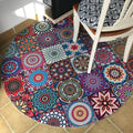 Avtoit | Stylish Multicolored Persian Rug Polyester Flower Pattern Rug Washable Non-Slip Pet-Friendly Rug for Home