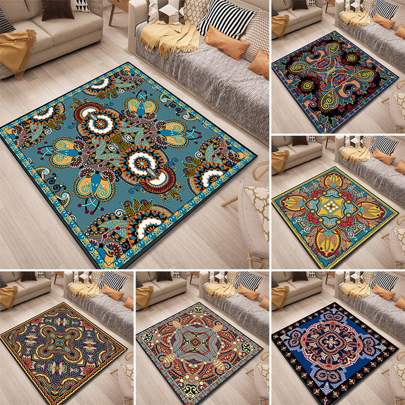 Avtoit | Persian Door Mat Multi Color Tribal Print Rug Polypropylene Pet Friendly Non-Slip Stain Resistant Rug