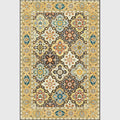 Avtoit | Persian four-leaf pattern carpet gold polypropylene carpet flooring machine washable stain-resistant anti-slip backing carpet for living room