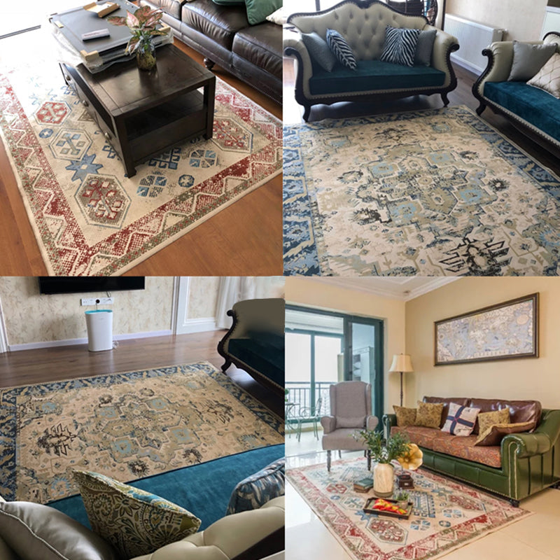 Avtoit | Unusual diamond patterned rug Multicolored Moroccan rug Polyester pet-friendly stain resistant non-slip rug for the living room