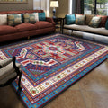 Avtoit | Turkish Meeting Room Carpet Multicolor Symmetrical Tribal Pattern Carpet Polypropylene Non-Slip Stain Resistant Washable Carpet