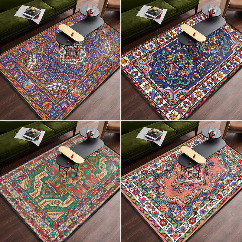 Avtoit | Persian tribal patterned carpet Multicolored polyester carpet Stain-resistant Pet-friendly Non-slip backing Carpet for bedroom