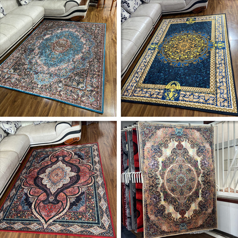 Avtoit | Glam Persian Indoor Dress Multicolored Floral Pattern Dress Non-Slip Back Machine Washable Pet Friendly Carpet for Living Room