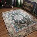 Avtoit | Glam Persian Indoor Dress Multicolored Floral Pattern Dress Non-Slip Back Machine Washable Pet Friendly Carpet for Living Room