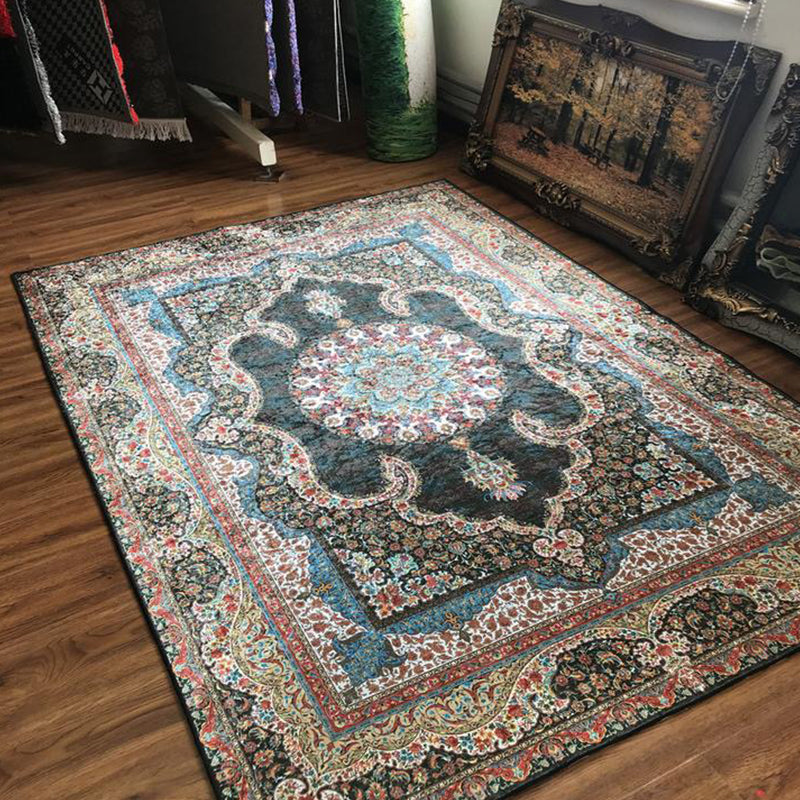 Avtoit | Glam Persian Indoor Dress Multicolored Floral Pattern Dress Non-Slip Back Machine Washable Pet Friendly Carpet for Living Room
