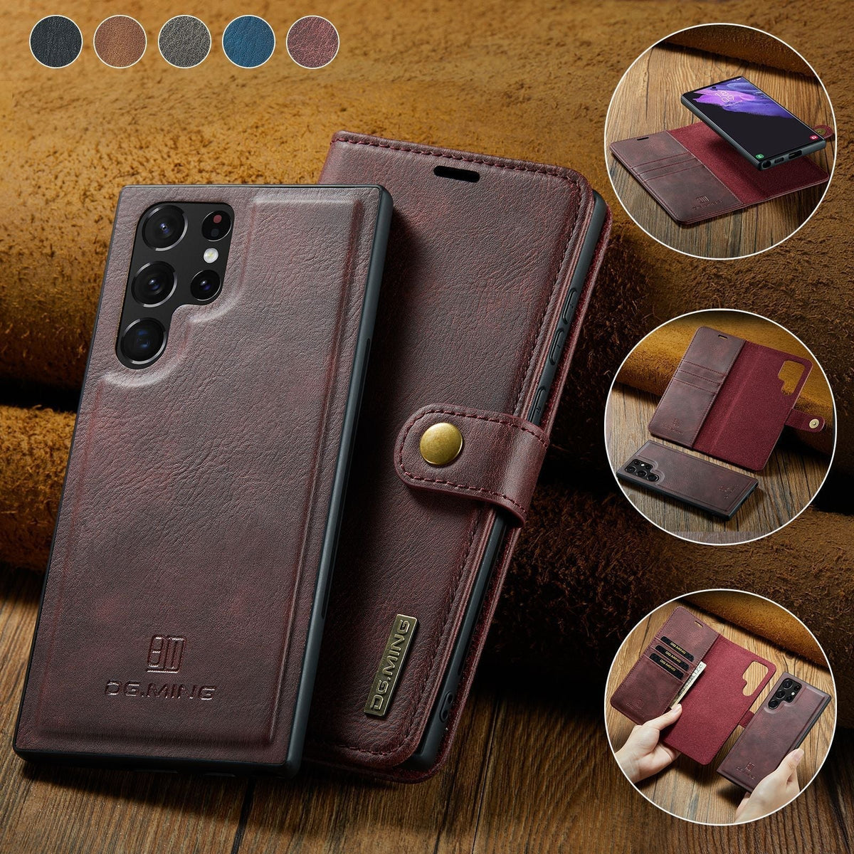 Avtoit | 2 in 1 removable flip leather case for Samsung Galaxy