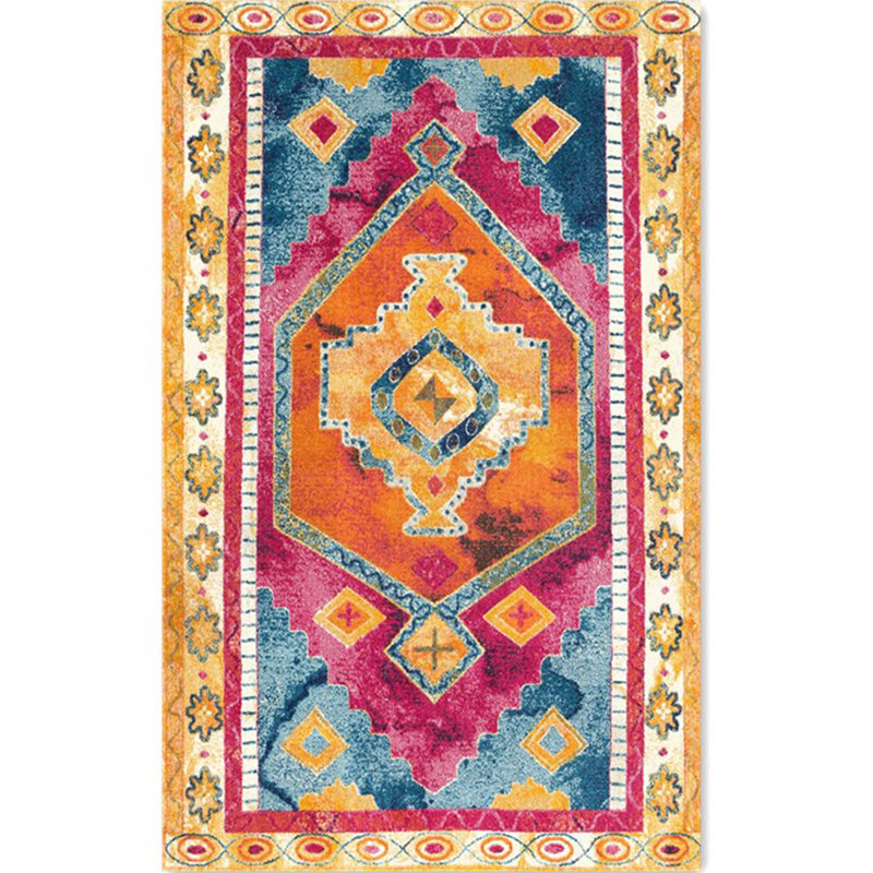Avtoit | Color back Moroccan style rug Polymer geometric pattern rug non-slip bottom machine washable stain-resistant rug for indoor use