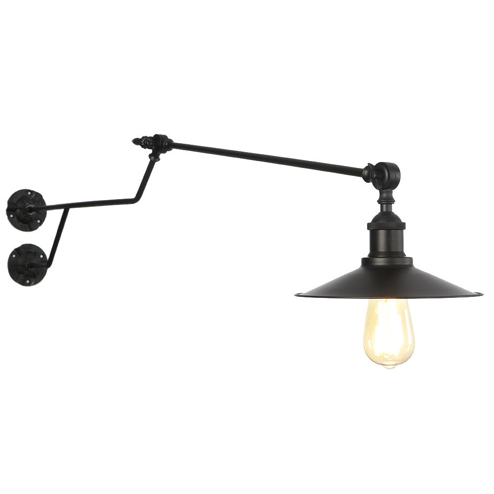 Avtoit | Metal Black/Red/White Wall Lamp Cone Shade 1-Light Industrial Wall Lighting for Living Room