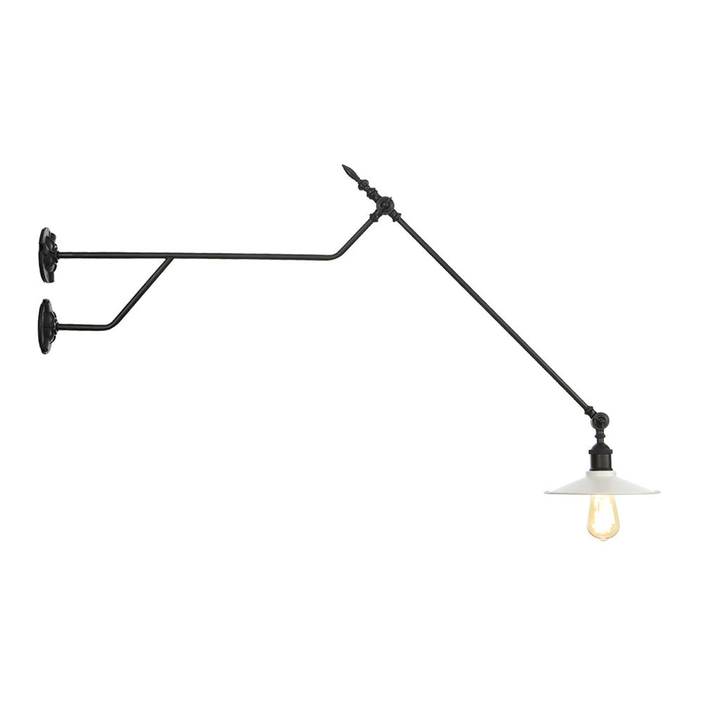 Avtoit | Metal Black/Red/White Wall Lamp Cone Shade 1-Light Industrial Wall Lighting for Living Room