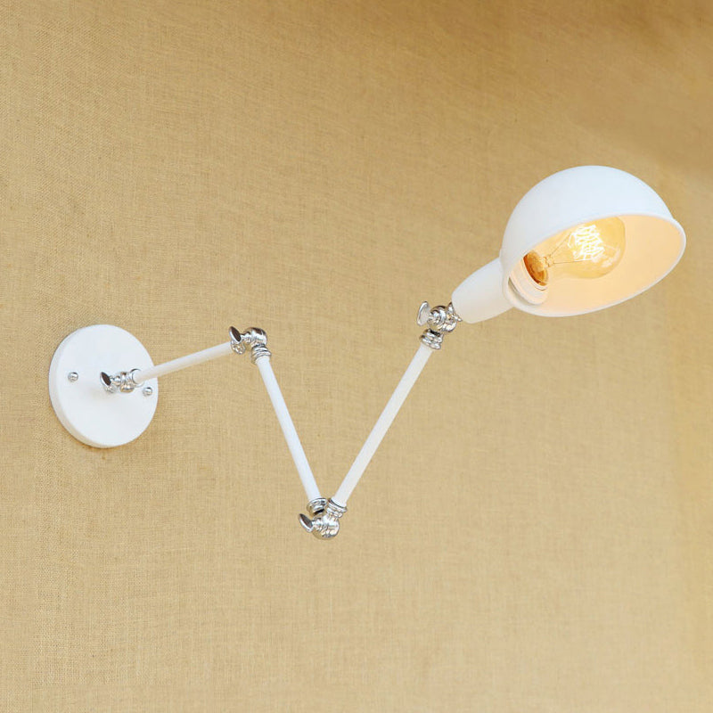 Avtoit | 1 Bulb Wall Lamp Retro Style Swivel Arm Metal Mini Wall Light in White for the Home Office