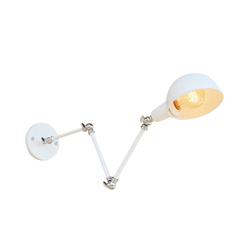 Avtoit | 1 Bulb Wall Lamp Retro Style Swivel Arm Metal Mini Wall Light in White for the Home Office