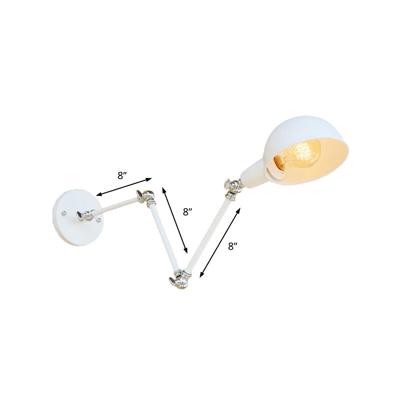 Avtoit | 1 Bulb Wall Lamp Retro Style Swivel Arm Metal Mini Wall Light in White for the Home Office