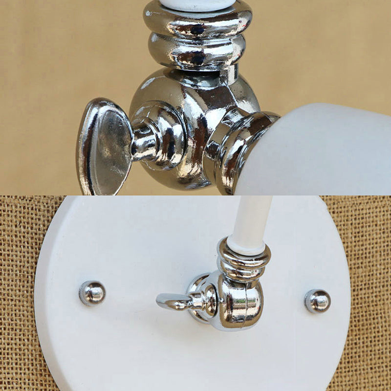 Avtoit | 1 Bulb Wall Lamp Retro Style Swivel Arm Metal Mini Wall Light in White for the Home Office