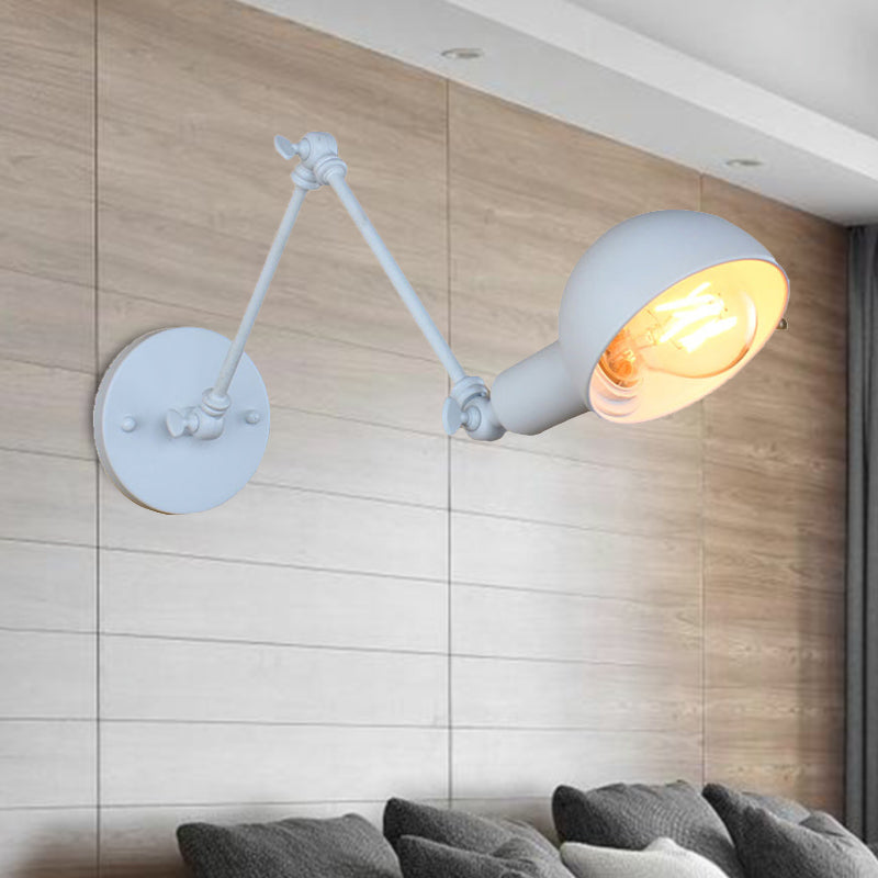 Avtoit | 1 Bulb Wall Lamp Retro Style Swivel Arm Metal Mini Wall Light in White for the Home Office