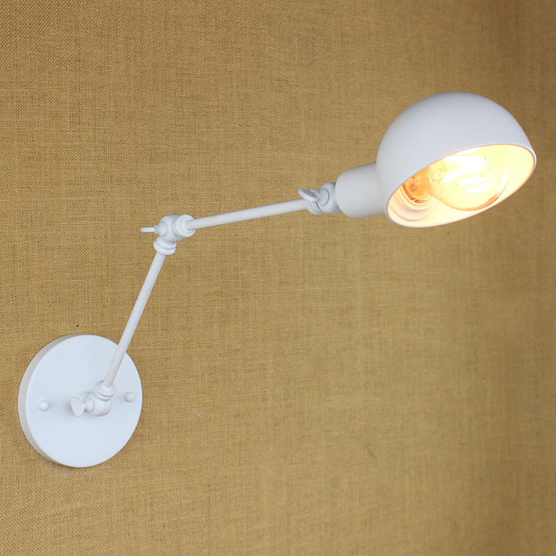 Avtoit | 1 Bulb Wall Lamp Retro Style Swivel Arm Metal Mini Wall Light in White for the Home Office