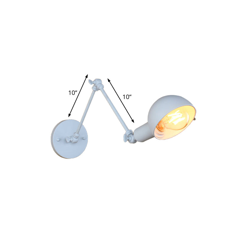 Avtoit | 1 Bulb Wall Lamp Retro Style Swivel Arm Metal Mini Wall Light in White for the Home Office