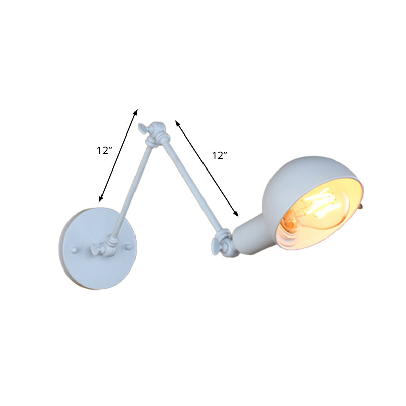 Avtoit | 1 Bulb Wall Lamp Retro Style Swivel Arm Metal Mini Wall Light in White for the Home Office
