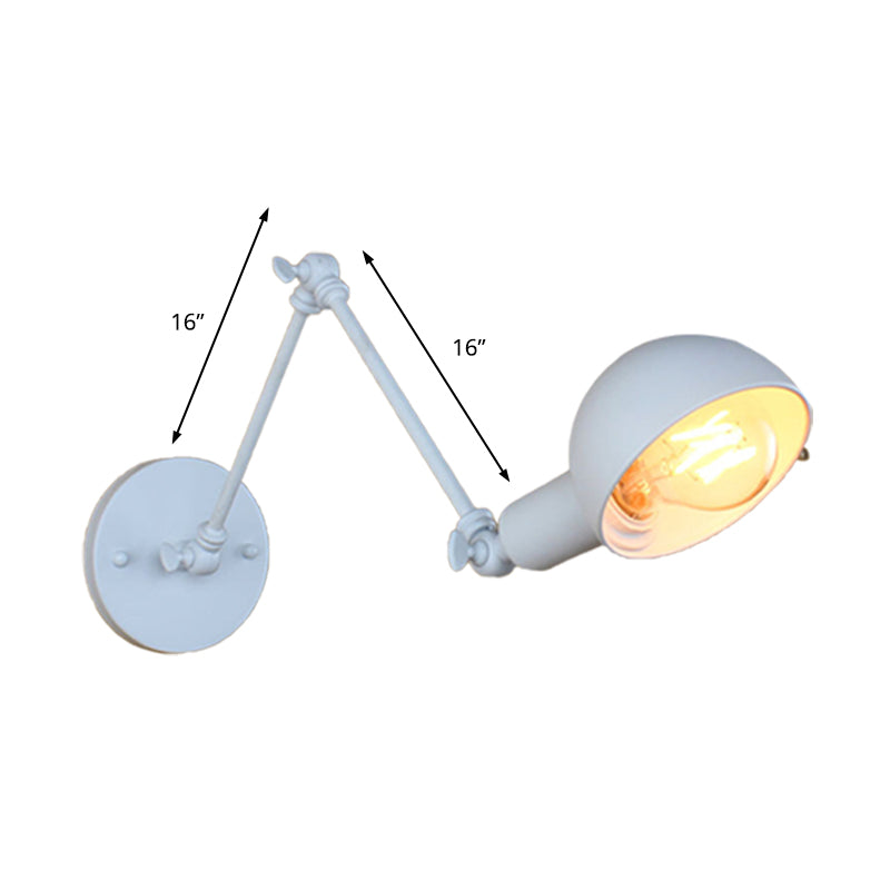 Avtoit | 1 Bulb Wall Lamp Retro Style Swivel Arm Metal Mini Wall Light in White for the Home Office