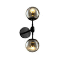Avtoit | Globe Dining Room Wall Lamp Fixture Industrial Smoke Glass 2/3 Light Black Wall Lamp