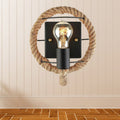 Avtoit | Beige A light wall lamp light industrial rope round/oval shade wall lighting fixture for dining room