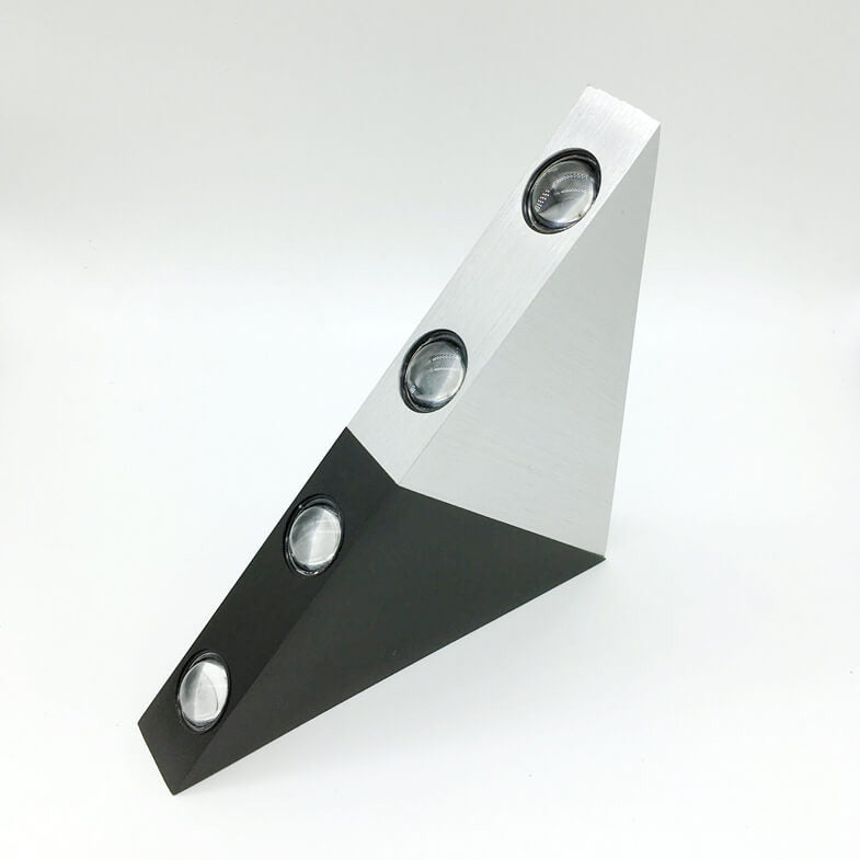Avtoit | TriLumina Prism LED Wall Light | Creative Pyramid Design | Aluminum & Acrylic | Colored Light Options
