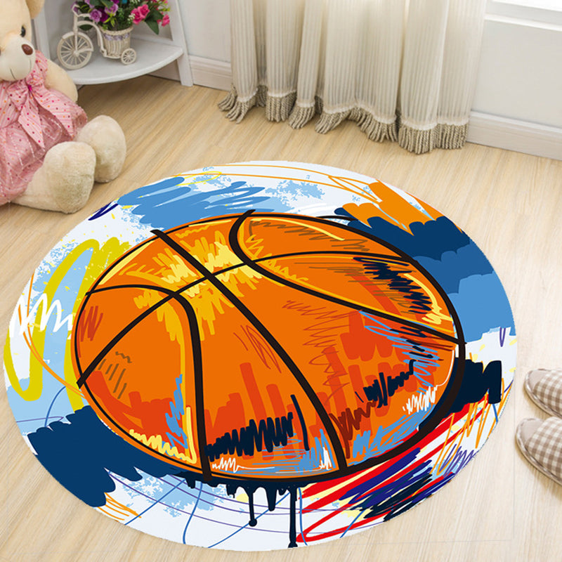 Avtoit | Cartoon Colored Rug Multicolor Synthetic Carpet Stain Resistant Machine Washable Non-Slip Rug for Children's Room