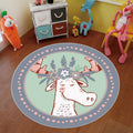Avtoit | Multi Color Cartoon Rug Polyester Animal Pattern Rug Non-Slip Back Stain-Resistant Machine Washable Rug for the Children's Room